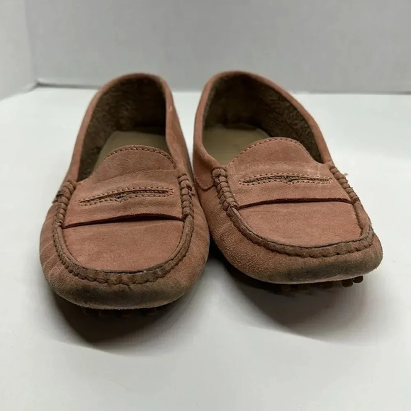 Manolo Blahnik Penny Loafers Shoes Slip On Suede Leather Light Pink Size 38 US 8 - Picture 4 of 13